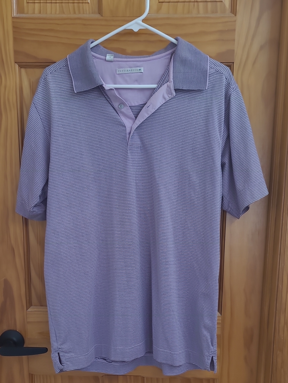 Cutter & Buck Lavender Striped Men's Polo